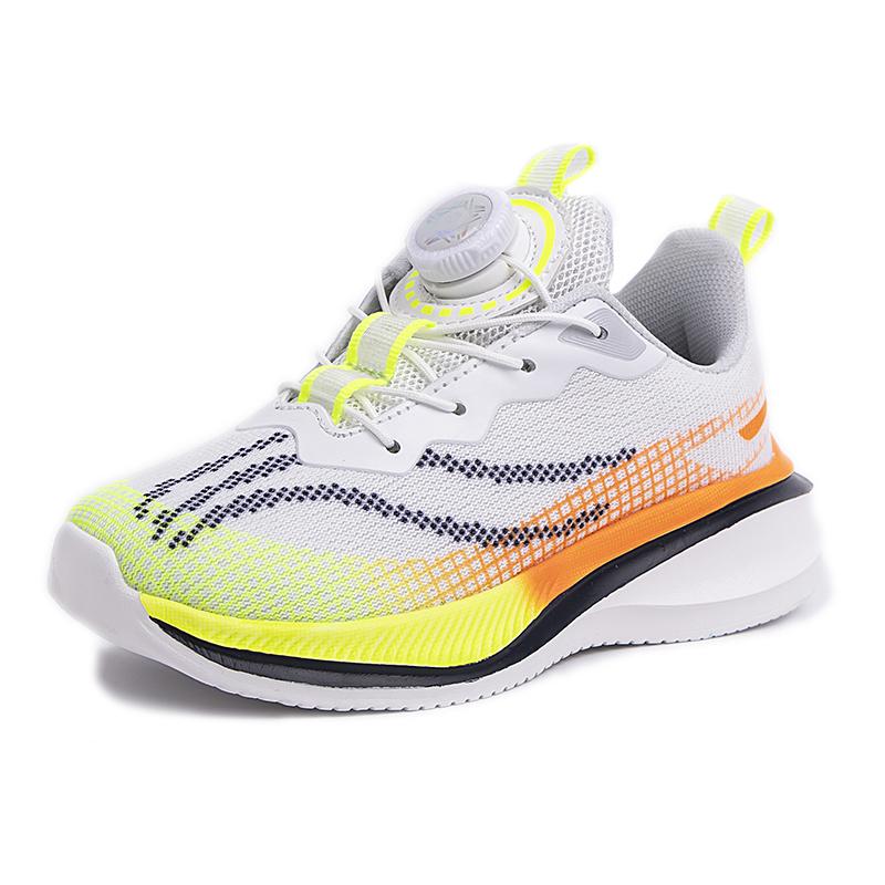 New Rotating Button Boys Breathable Mesh Running Shoes Youth Sports Shoes Children Anti-slip Wear Racing Students