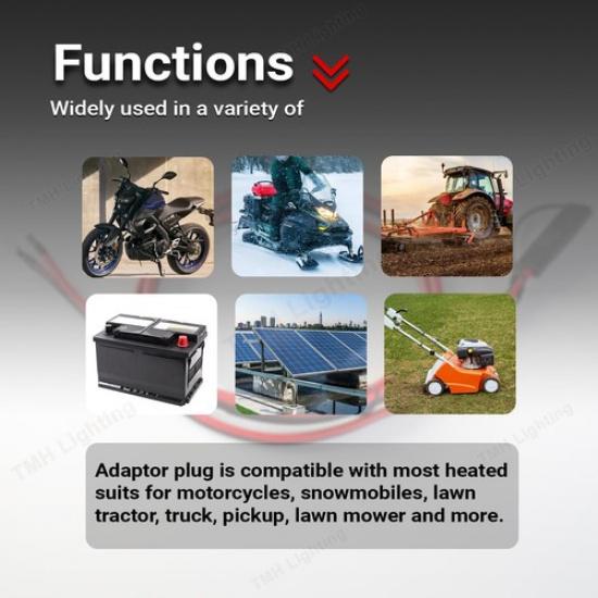 Cable Connector 18 AWG - 1 FT for Battery Chargers 2 packs (1ft) 1 Foot