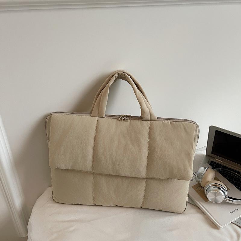 Корейская версия хлопковой сумки для ноутбука большой вместимости, простой повседневной стеганой сумки для одежды, модная трендовая сумка-тоут для работы