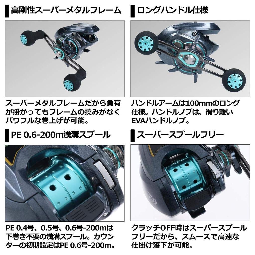 DAIWA LIGHT SW X IC SS L Катушка для приманки со счетчиком черного и синего цветов