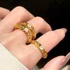 Diamond-encrusted Plaid Open Ring for Women, Light Luxury, High-end Index Finger Ring, Versatile Temperament, Jewelry for Women