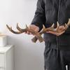 Vintage Antler Statue Resin Wall Keys Holder Nordic Deer Horn Decorative Hook Clothes