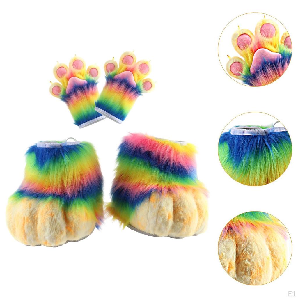 Косплей перчатки-когти животного с обувью-лапами, аксессуар для костюма