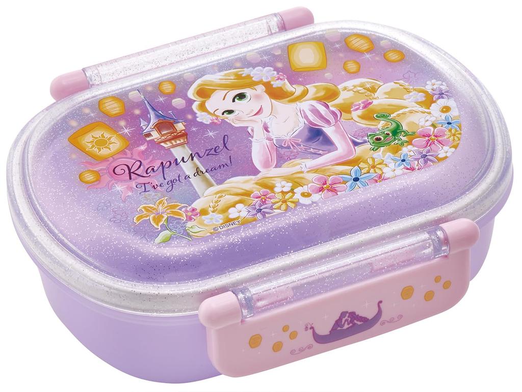 Skater Lunch Box for with a lid that allows for easy made in single dishwasher microwave Disney Tangled size for Children, 360ml, packing, Japan,