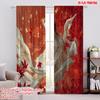 2pcs,2D Plane Printing Creative Curtains Autumn Leaf Versatile 100% Polyester (without Rod) Home Decor Use for Kitchen, Bedroom