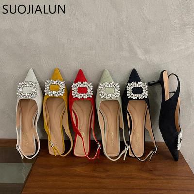 Мода SUOJIALUN 2024 Лето Новый Бренд Женские Сандалии Мода Узкий Ремешок Дамские Элегантные Гладиаторские Туфли Уличные Платье Шлепанцы Сандалии Обувь