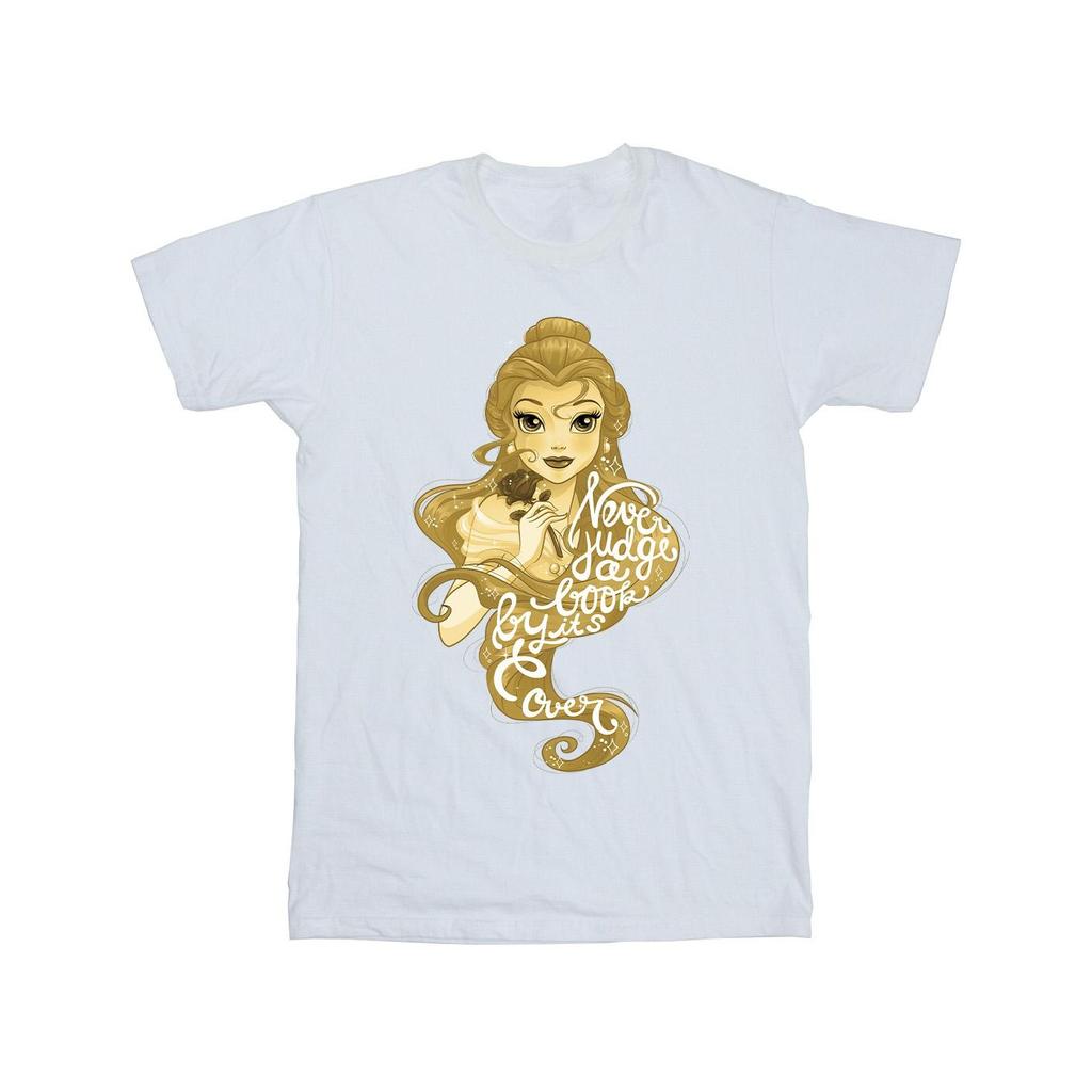 Disney Футболка для девочек «Красавица и чудовище никогда не суди» из хлопка
