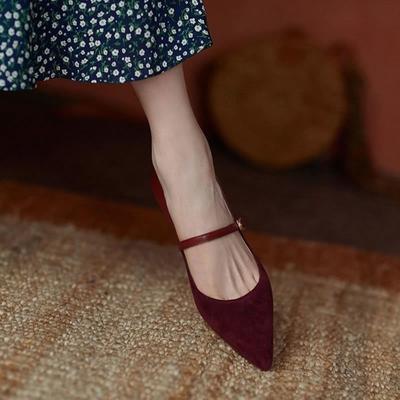 Модная красная женская летняя обувь с острым носком Stilito на каблуке Туфли на высоком каблуке для женщин 2024 Туфли-лодочки с шикарным носком Горячий корейский стиль