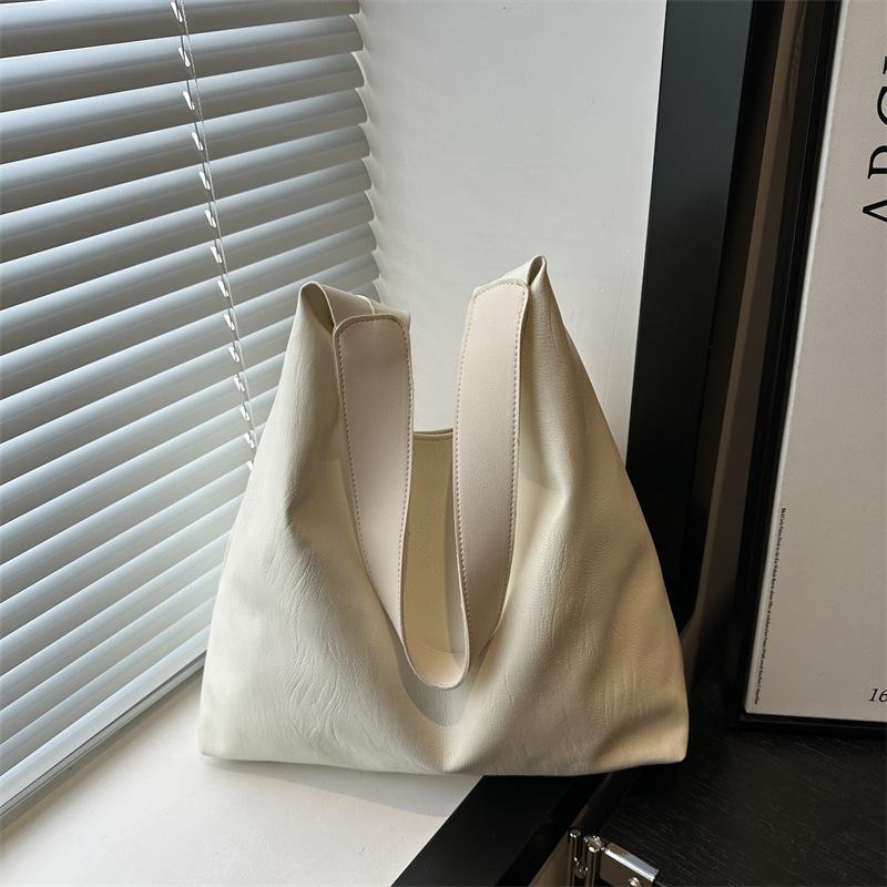 Sensation Bag Commuter Tote Bag Women's New Trendy Solid Color Texture Shoulder Bag Popular Underarm Bag