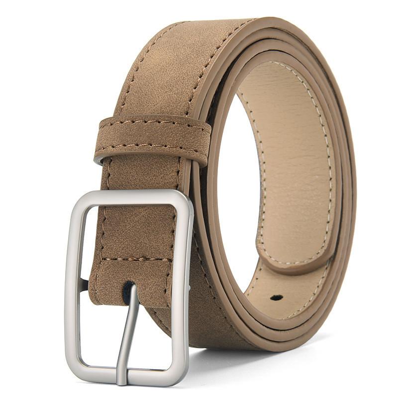 Retro Simple Pu Waist Belt With Alloy Pin Closure For Streetwear And Daily