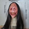 Exposed Teeth Long Hair Red Face Devil Mask Scary Scary Demon Mask Halloween Mask  Cosplay