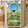 Beach TowelShaun the Sheep Custom Name Text Personalized Soft Towel for Beach Pool Indoor Home Decor Gift