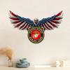 One Piece, Laser Engraved Flat UV Printing Metal US Navy Eagle Flagship Decorative Painting Eagle Silhouette Art Creative Home