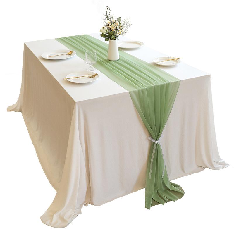 1/5 Упаковка Шифоновый Скатерть-Дорожка Пасха Весна Бохо Рустик 75x300см Свадебный Центральный Декор Дорожка Прозрачный Декор для Девичника Дня Рождения
