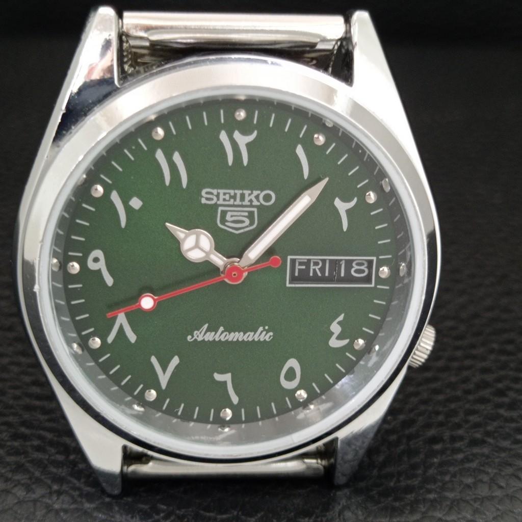 ВИНТАЖНЫЕ ОТРЕМОНТИРОВАННЫЕ МУЖСКИЕ АВТОМАТИЧЕСКИЕ ЧАСЫ SEIKO 5 ЯПОНИЯ ЗЕЛЕНЫЙ ЦИФЕРБЛАТ a446463-1