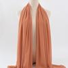 Women's Solid Color Pearl Chiffon Bubble Scarf, Long Silk Headscarf, 70x180cm, Middle Eastern Style