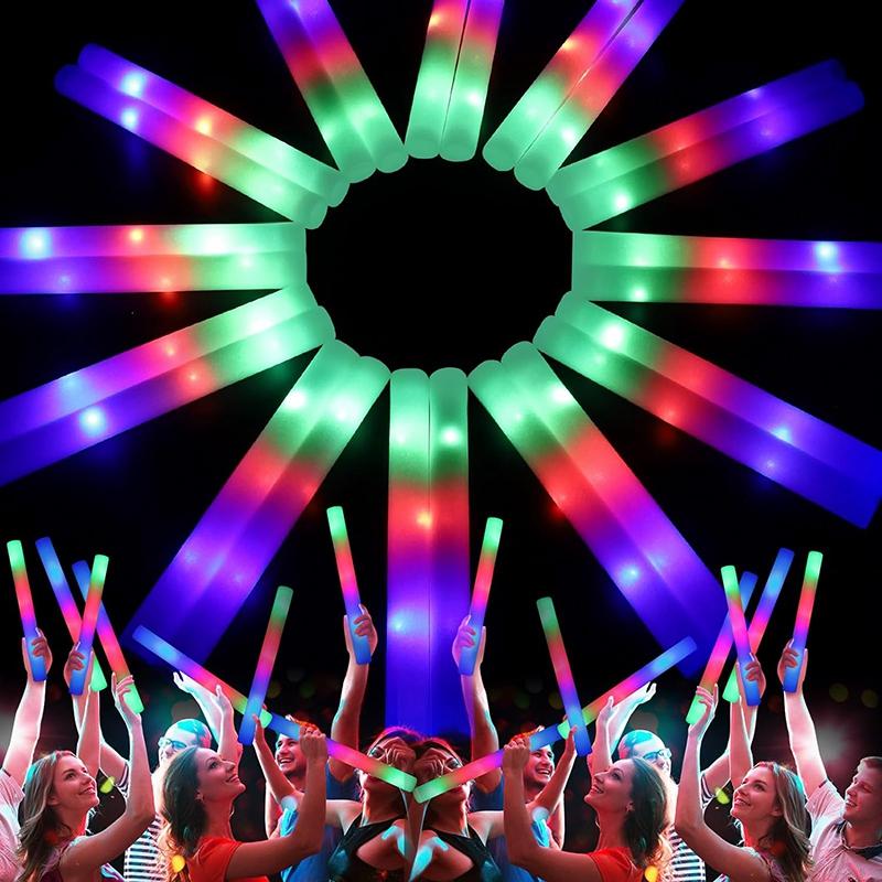 5pcs Flashing LED Light Colorful Light Stick Music Festival Birthday Wedding Party Supplies Party Bright Colorful Glow Stick