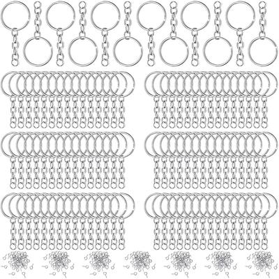 360 шт./компл., разделенный брелок для ключей с открытой цепью, кольца для прыжков, штифты с винтами, аксессуары для разъемов, брелок из серебряного, золотого сплава