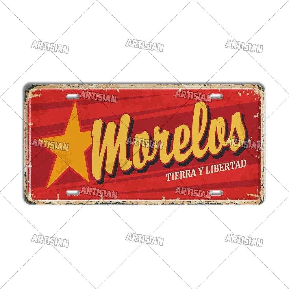 MEXICO License Plate Landmark Metal Tin Plaque City Metal Sign Wall Decor Garage Bar Pub Club Hotel Cafe Kitchen Home