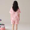 High end cotton yarn short sleeved shorts sleepwear women's summer loose, sweet and cool summer cardigan home suit set