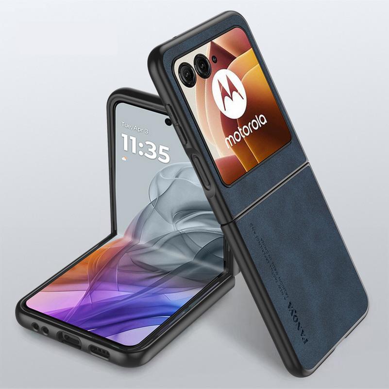Простой кожаный удобный замшевый чехол для Moto Razr 50 Ultra RAZR 50 Motorola Razr 40 Ultra Razr40 Защитный чехол для объектива Business Cover