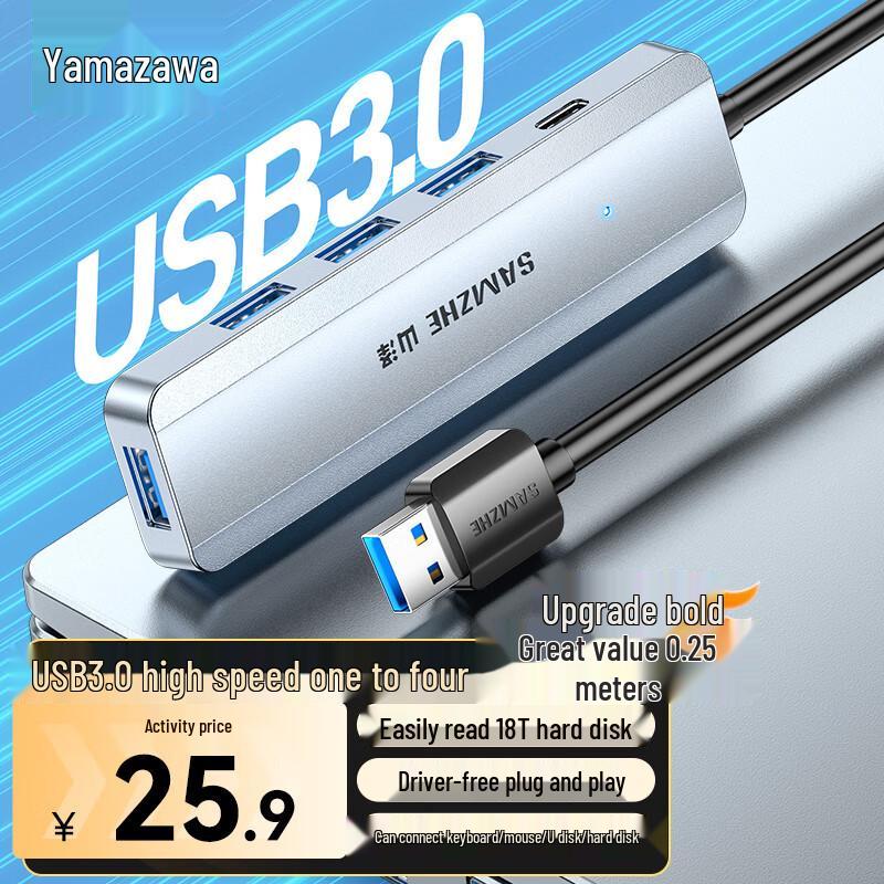 Высокоскоростная 4-портовая док-станция ShanZe USB 3.2, концентратор 10 Гбит/с