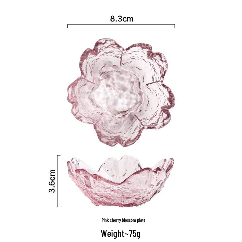 Japanese Hammered Pink Cherry Blossom Bowls and Dishes - Small Plates for Household Seasoning