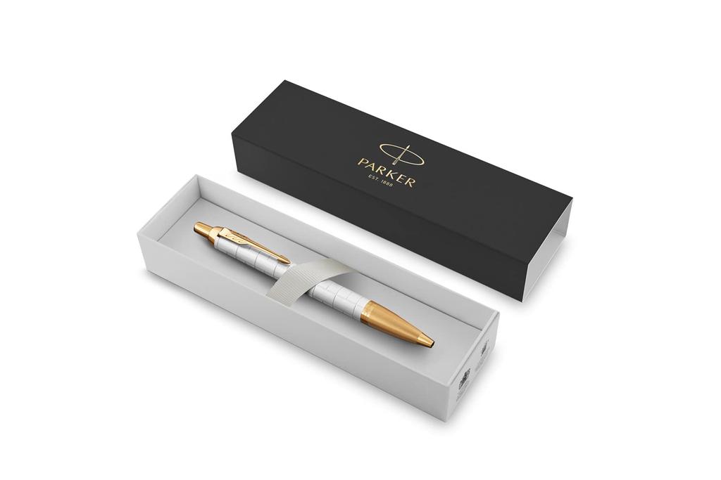PARKER Ballpoint Pen IM Premium Pearl White GT Medium Point Gift Box Genuine Imported Product 2172748 Oil-based
