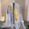 180*135cm Summer Silk Scarf Women Outdoor Shawl Bandanna Foulard Female Beach Fashion Luxury Oversized Shawl Head Hijab Wrap