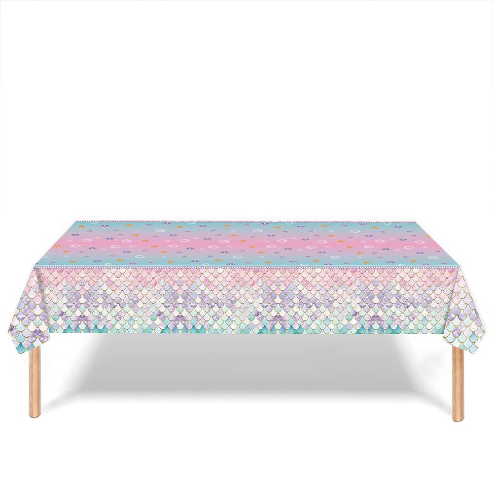 Посуда для вечеринки в виде розовой рыбьей чешуи: Одноразовые тарелки, стаканчики, полотенца на день рождения девочки