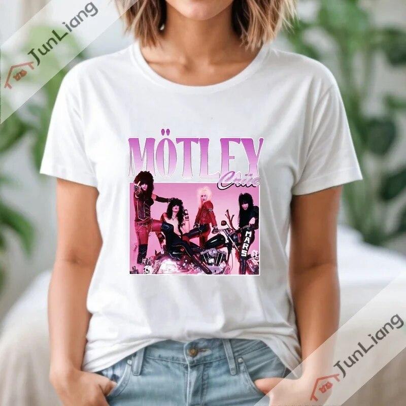 Motley Band Goth Одежда Crue Hard Rock Футболка с алфавитом Футболки для женщин Harajuku Уличная одежда Топы Kpop Y2k Одежда унисекс Забавная одежда