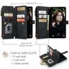 Чехол-бумажник для Samsung Galaxy S24 FE, для женщин и мужчин, прочный ПУ-кожа, магнитная застежка-ремешок, ремешок на запястье, карман для карт на молнии