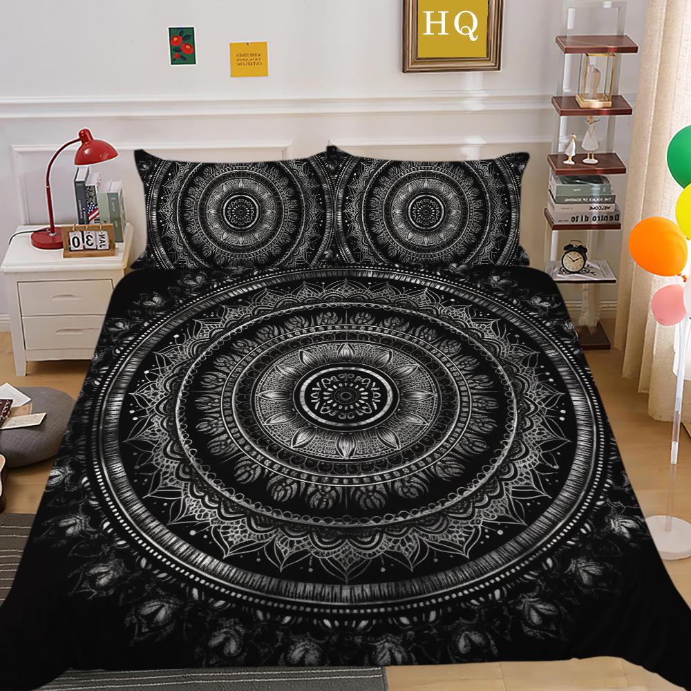 Модный комплект пододеяльников, элитный дизайн, украшение для спальни, наволочка с 3D принтом мандалы, домашнее постельное белье размера Twin King Size