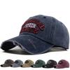 Винтажная бейсболка Мужская Женская Вышивка Буквой Snapback Весна Лето Стирка Хлопок Шляпа Козырек Модные Кепки Для Повседневной Носки