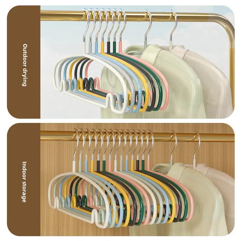 10PCS Simple Clothes Hanger Non Slip Dormitory Household Clothes Hanging To Prevent Clothes Deformation Storage