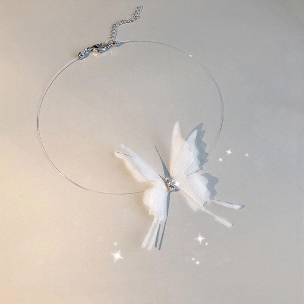 Стильная цепочка на ключицу с невидимым замком из лески, ожерелье-воротник в форме бабочки для женщин и девочек