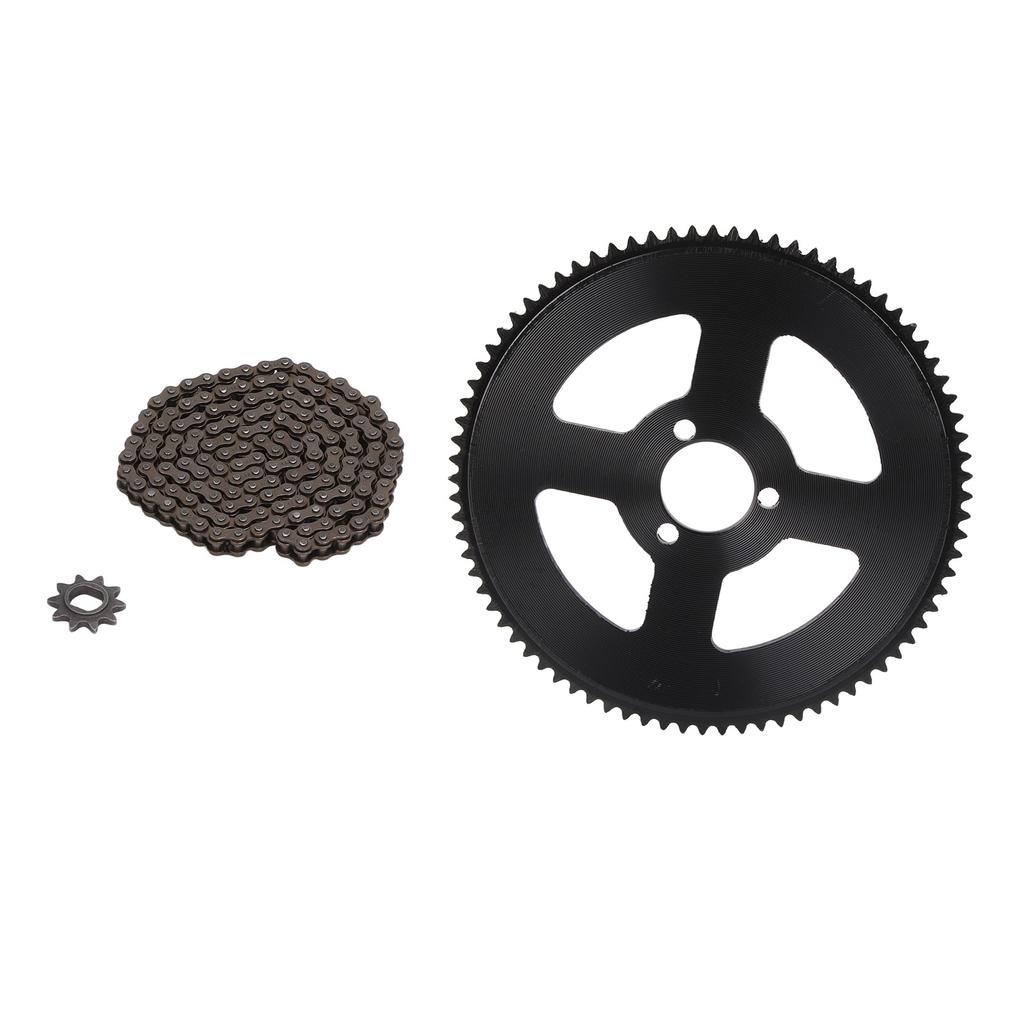 Комплект цепи и звездочки 80T 25H 34 мм Звездочка с 3 отверстиями Цепная звездочка с H-отверстиями 10T Цепь с 146 звеньями