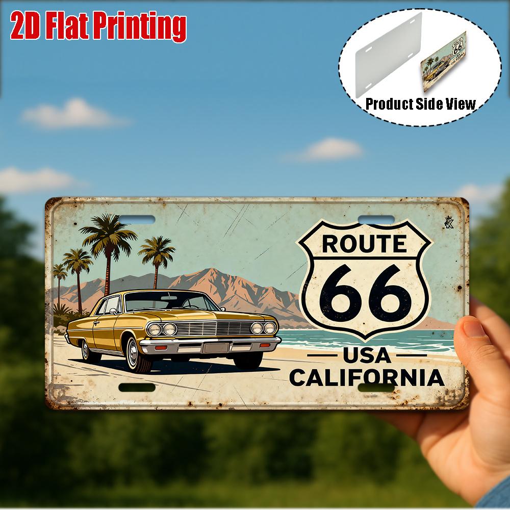 D Flat pc Vintage Metal Sign Only for decoration Outdoor Wall Art ( ) ROUTE CALIFORNIA Aluminum Sign
