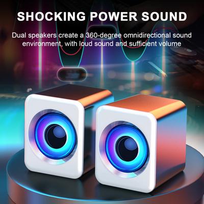 1 пара компьютерных колонок сабвуфер USB Bluetooth-совместимый проводной портативный мини-динамик без задержки стереозвук громкоговоритель для ПК компьютера