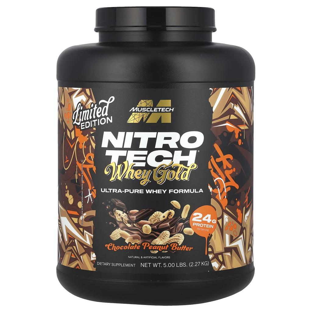 Muscletech Nitro Tech® Whey Gold, Chocolate Peanut Butter Flavor, 5 Lbs (2.27 Kg)