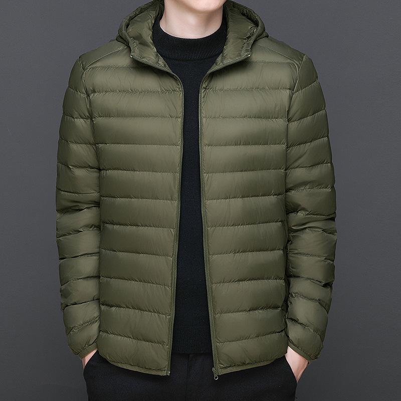 Высококачественная легкая куртка-пуховик, не скатывается, мужская зимняя с капюшоном, новая, легкая, гарантия