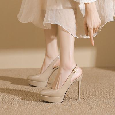 - Женские туфли на высоком каблуке, летние новые босоножки на шпильке с открытым носком, водонепроницаемая сценическая обувь для подиума