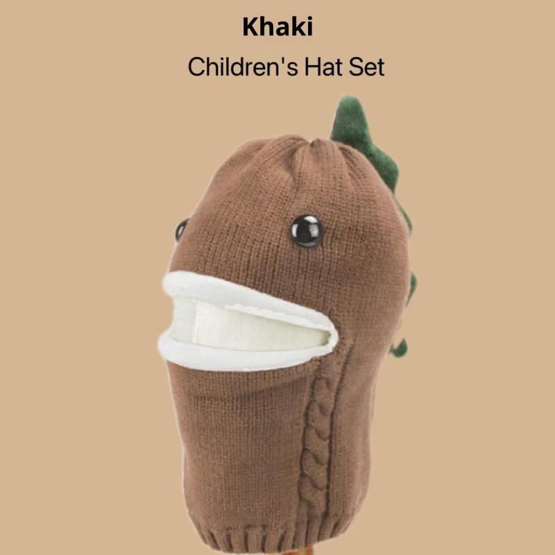 Зимняя теплая детская шапка для защиты ушей 3D динозавр детские наушники шапка мультяшная шапочка для малышей вязаная шерстяная шапка 2-6 лет детская шапочка