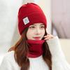 Trendy Winter Pullover Cap Elastic Beanie Hat Earflap Hat Cap and Scarf Suit  Autumn