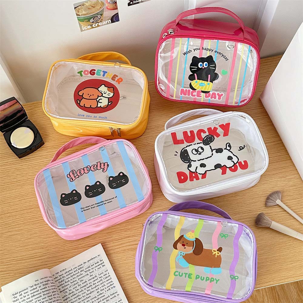 Косметичка для хранения кистей для макияжа из мультфильма из ПВХ, большая вместимость, органайзер для косметики для путешествий и отдыха на открытом воздухе