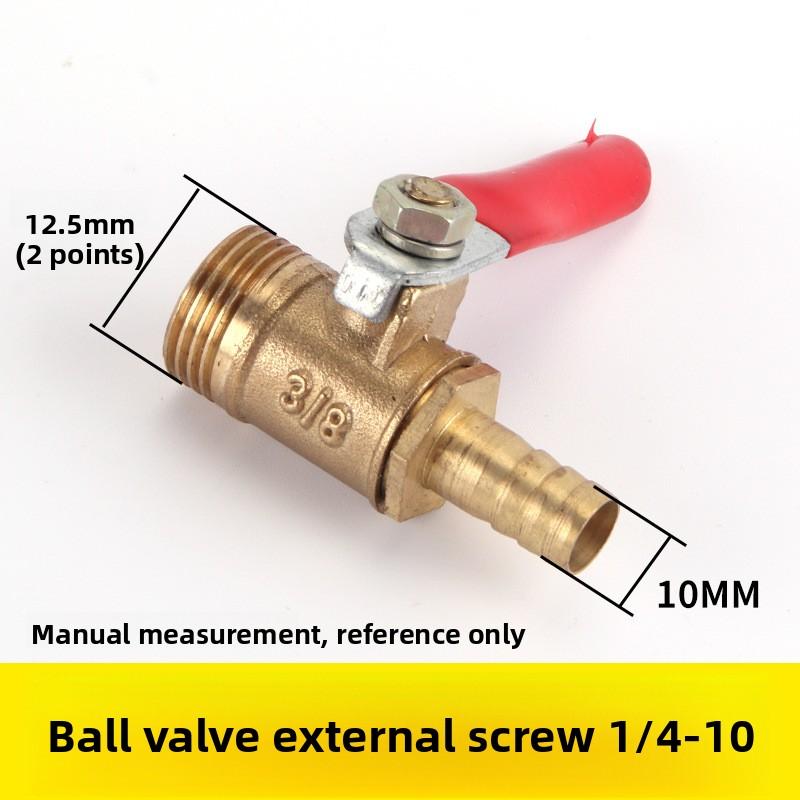 1pcBrass Ball Valve 4-12mm Hose Barb 1/8''1/2''1/4'' Male Thread, Female Thread Joint, Straight Joint, for Water, Oil, Fuel Pipe
