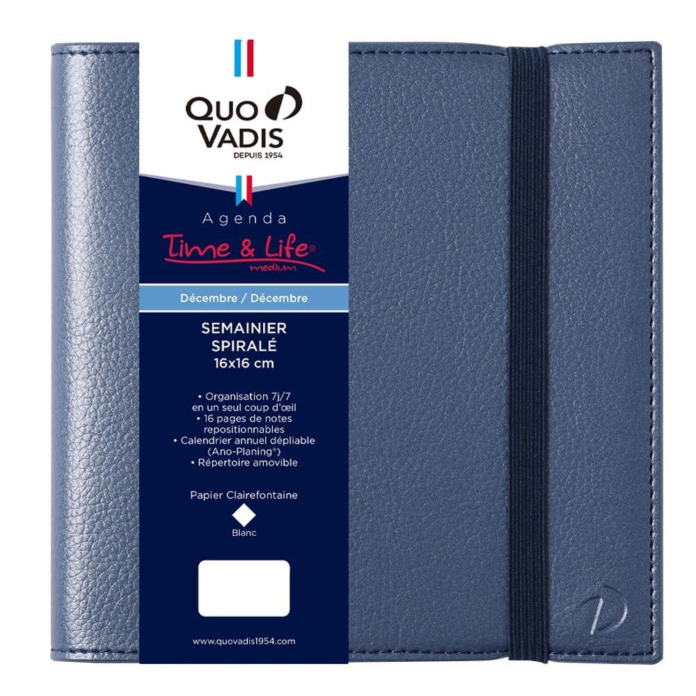 QUOVADIS 2026 Time & Life Weekly Planner 16x16cm Metallic Blue French Edition qv540mbl