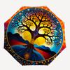 Tree of Life Mandala Wall Art: Colorful Circular Decor for Home or Office Umbrella, Cute Umbrella with Cute Design, Portable 3-Fold Compact Umbrella f