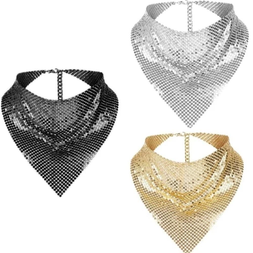 Headkerchief Sequined Triangle Scarves Headscarf Triangle Hijab Scarf Stage Performances