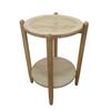 Side Table - Natural Rattan - Paulownia Wood - 38 X 38 X 54.5 Cm - Ethnic Style